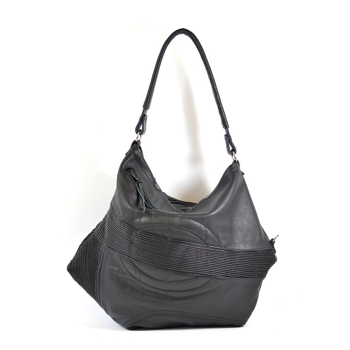 leather biker hobo bag - delacyonline - 3