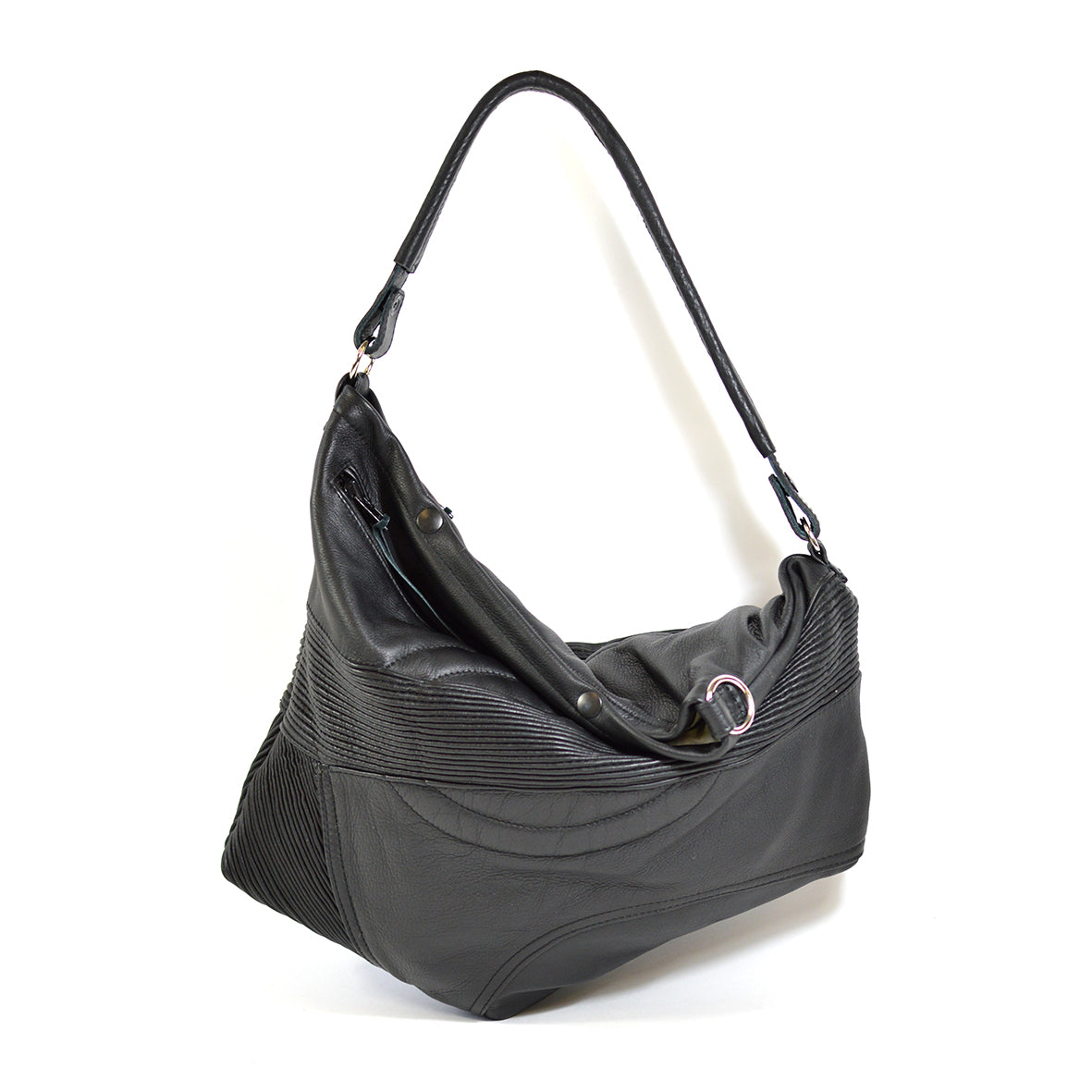 leather biker hobo bag - delacyonline - 1