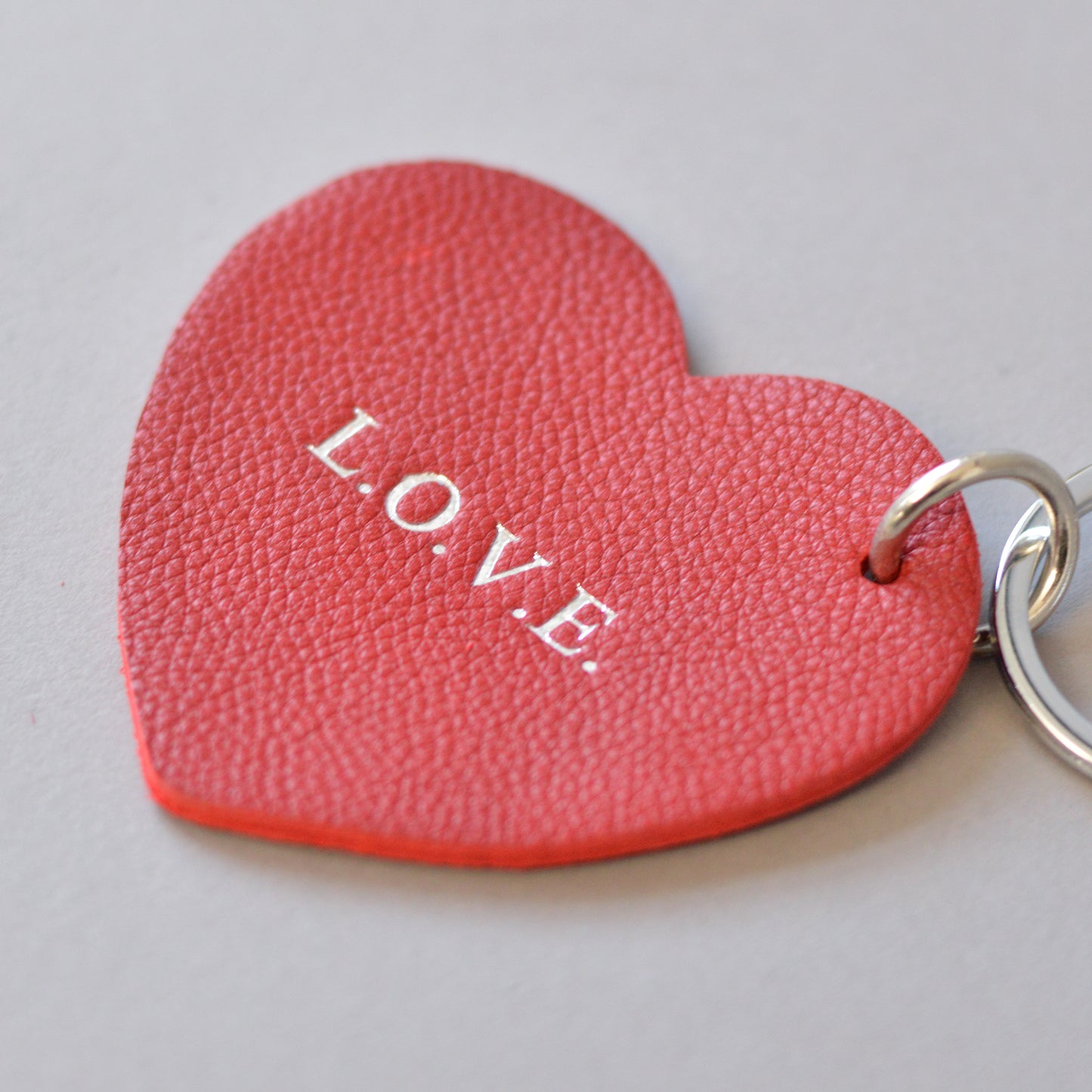 Heart Key Ring Red Pink