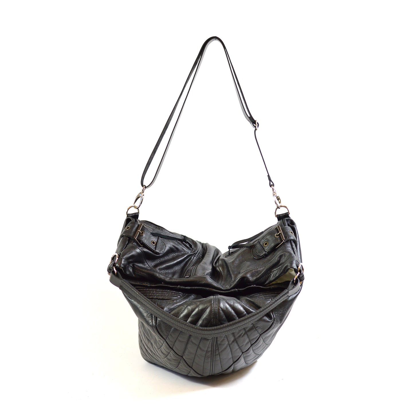 leather biker hobo bag - delacyonline - 1