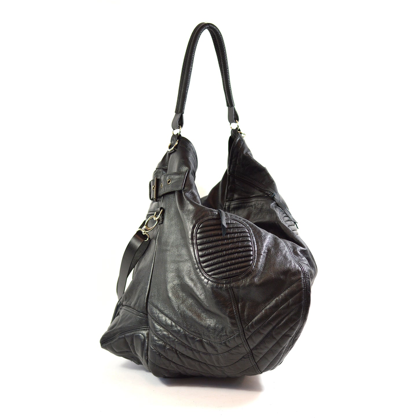 leather biker hobo bag - delacyonline - 5