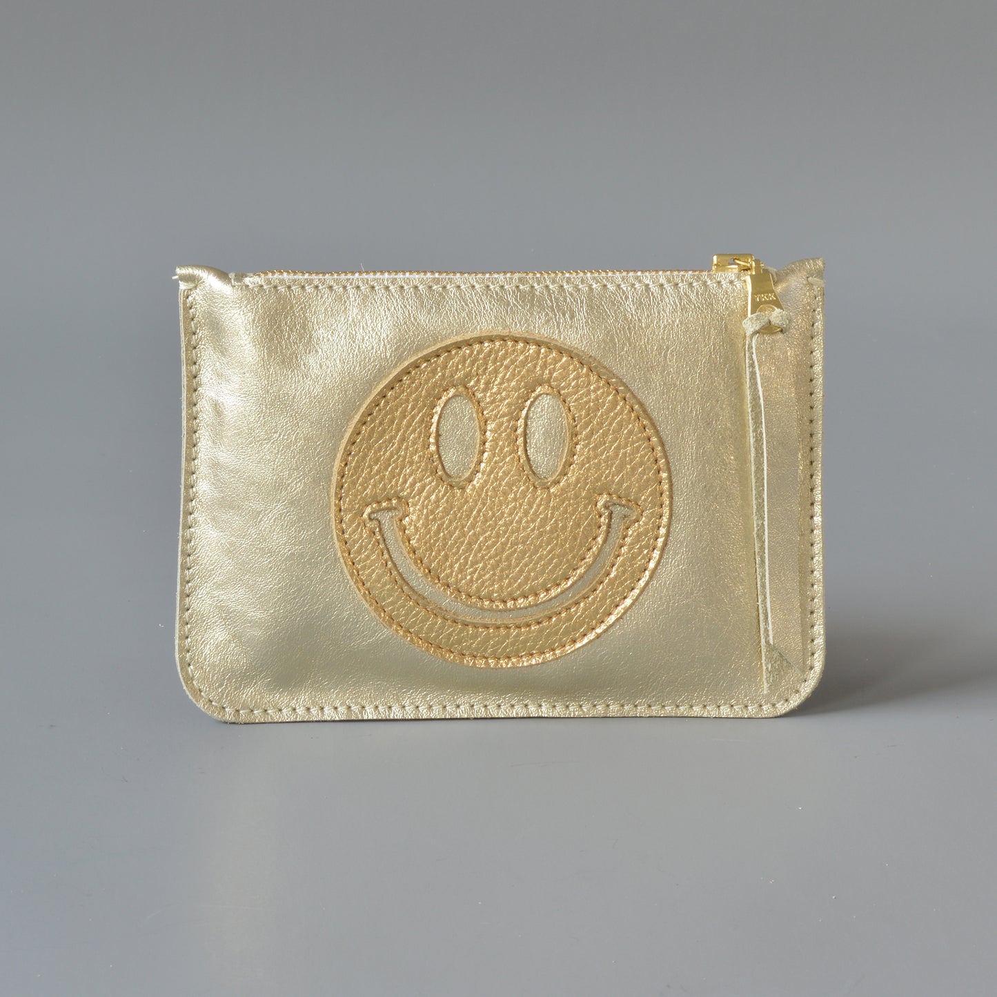 Zip Purse Gold Smiley