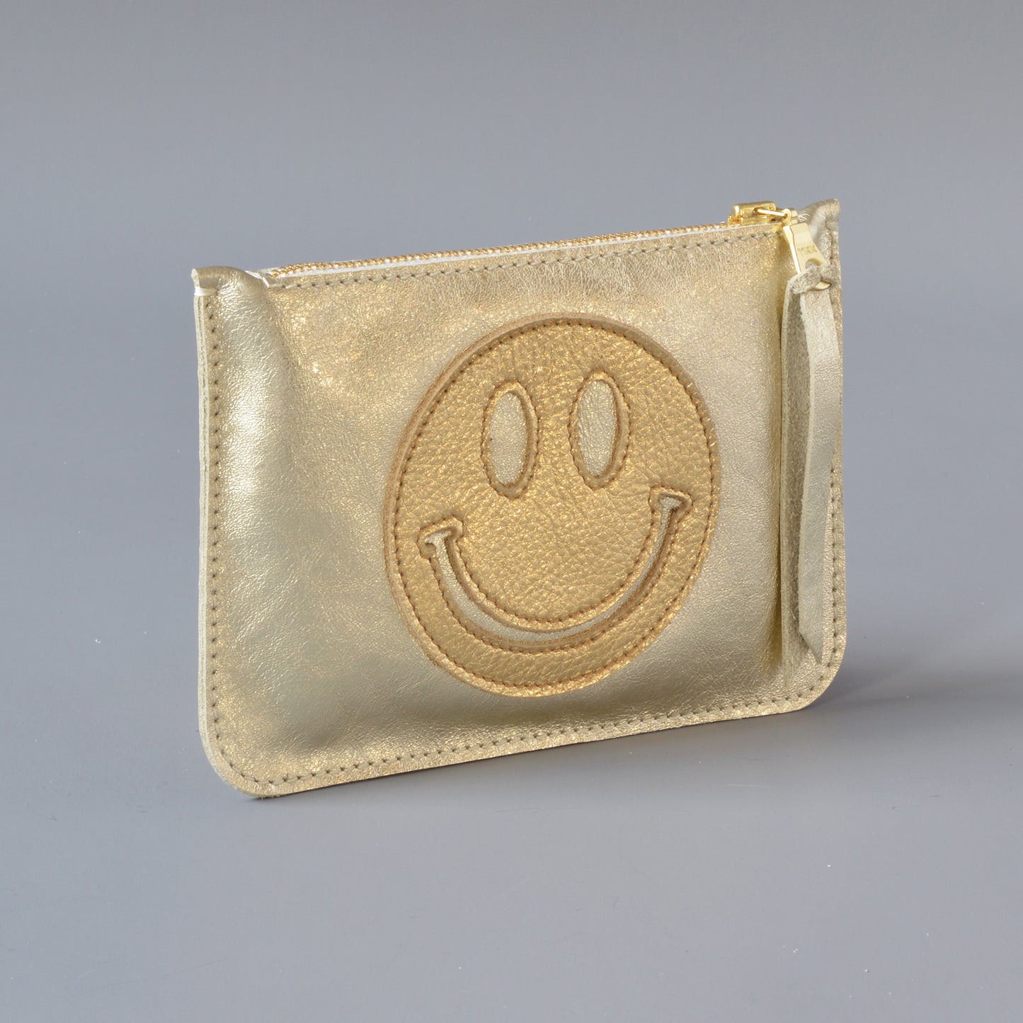 Zip Purse Gold Smiley