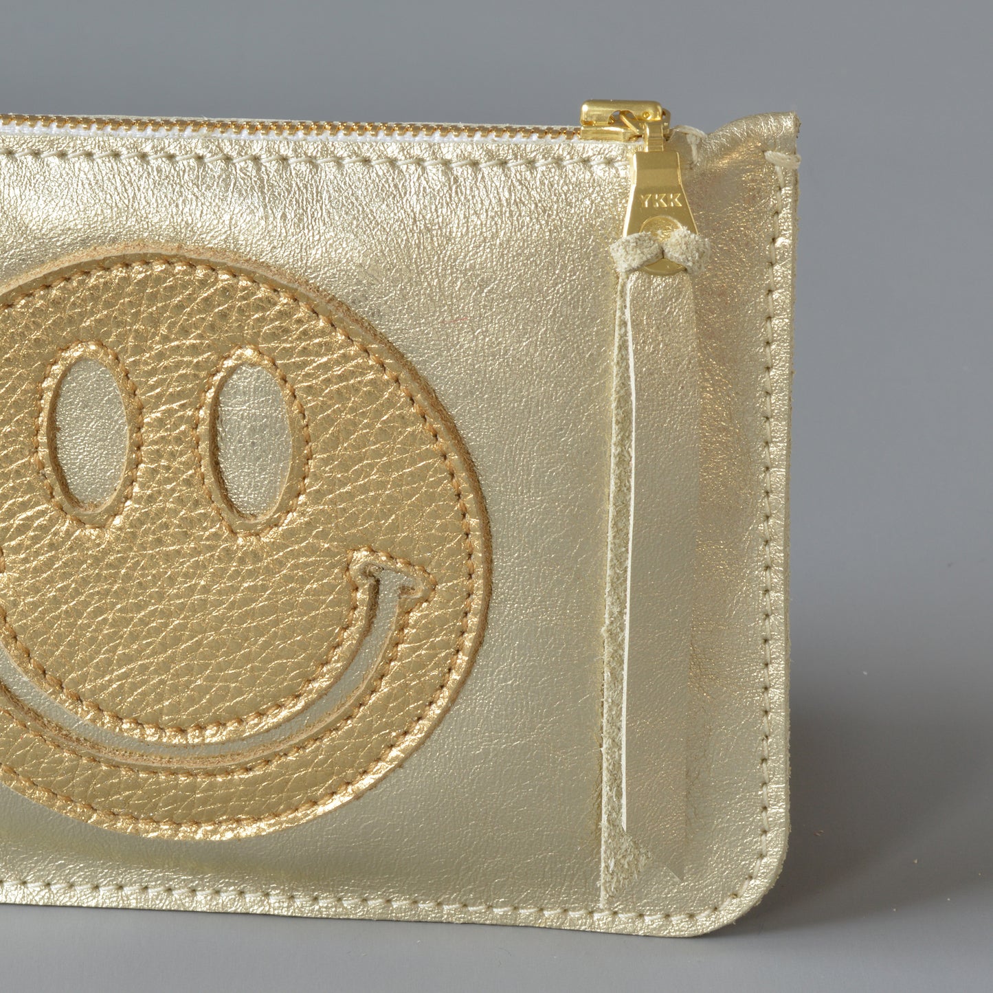 Zip Purse Gold Smiley