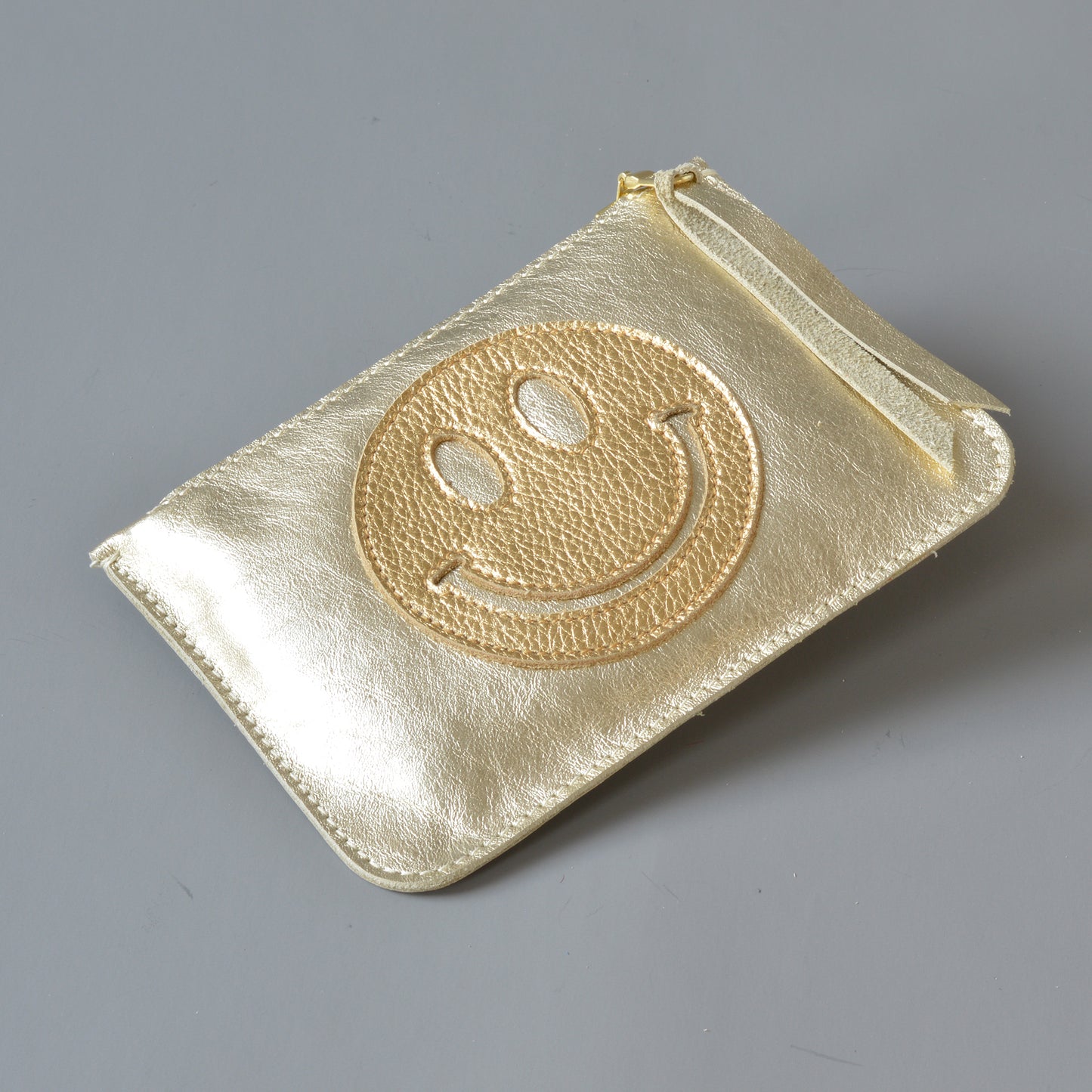 Zip Purse Gold Smiley