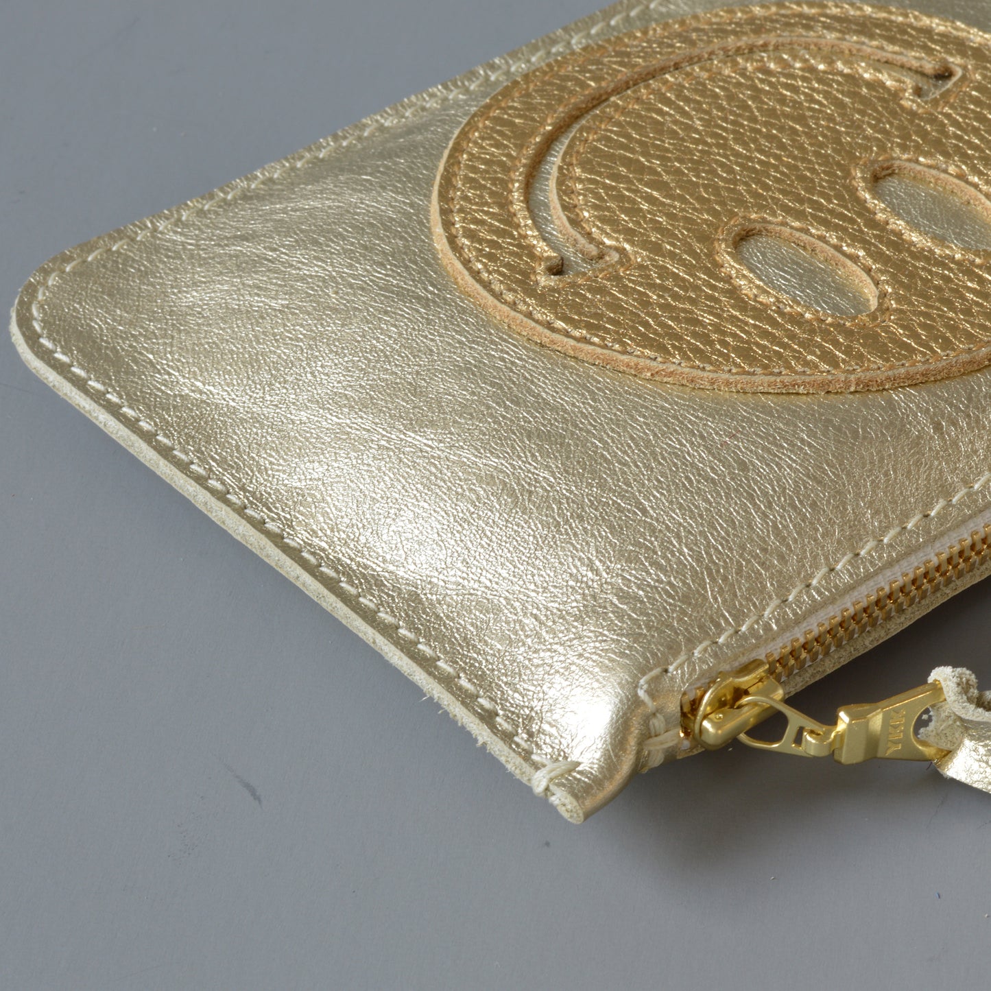 Zip Purse Gold Smiley