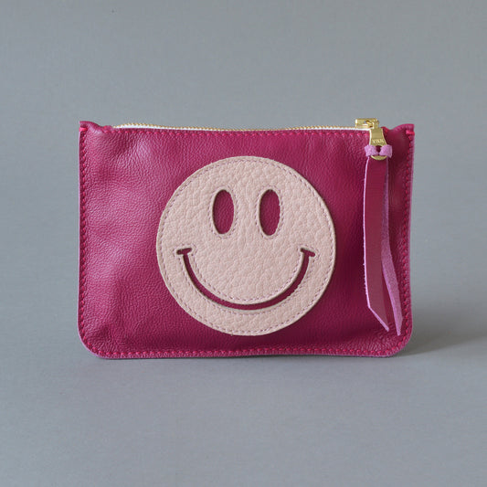 Zip Purse Pink Smiley