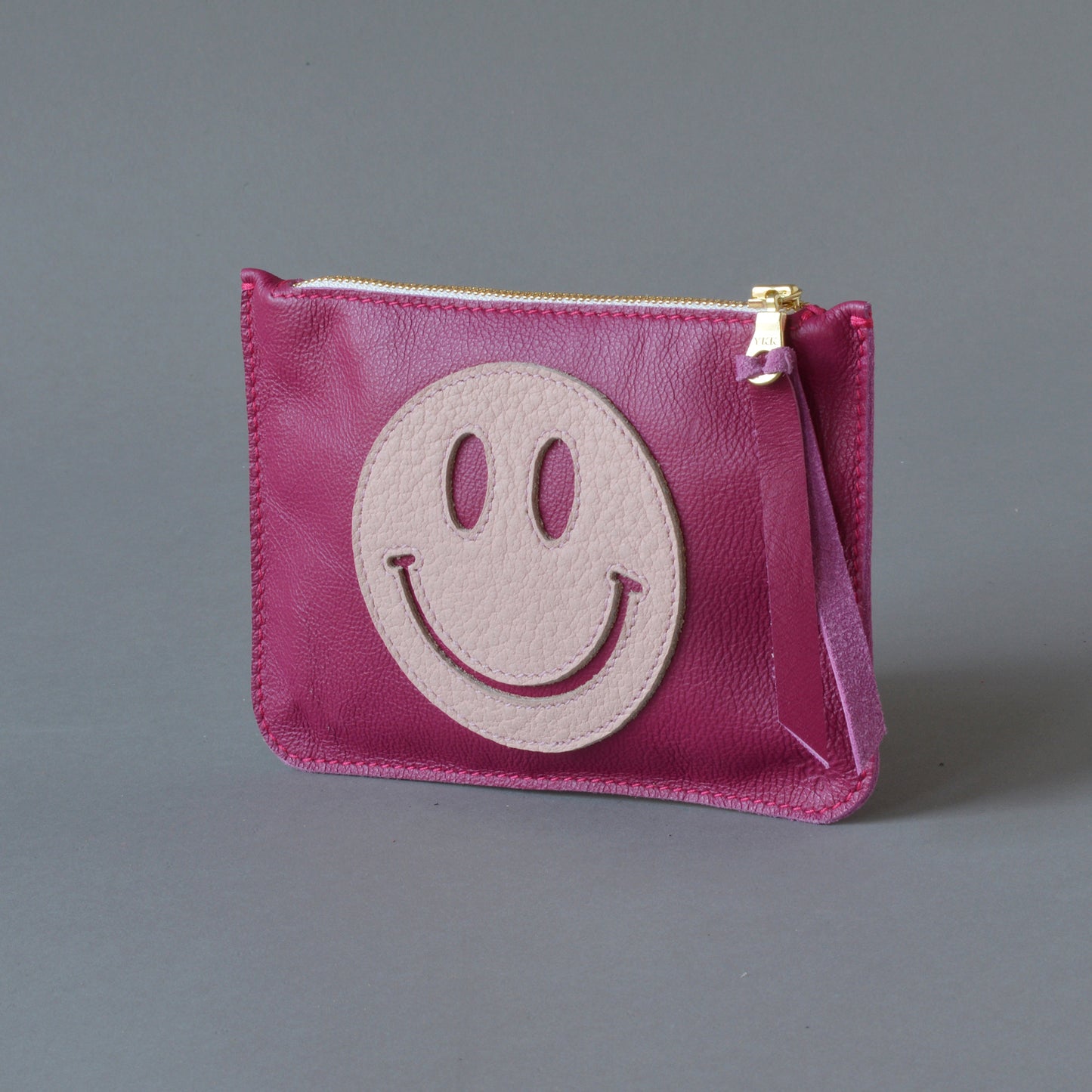 Zip Purse Pink Smiley